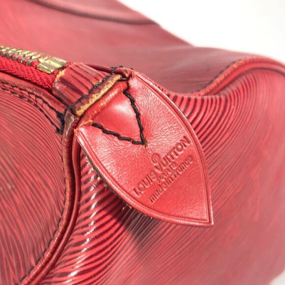 LOUIS VUITTON Red Leather Keepall 50 Boston Bag - Picture 5 of 16